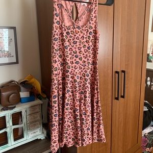 Pink, leopard-inspired dress